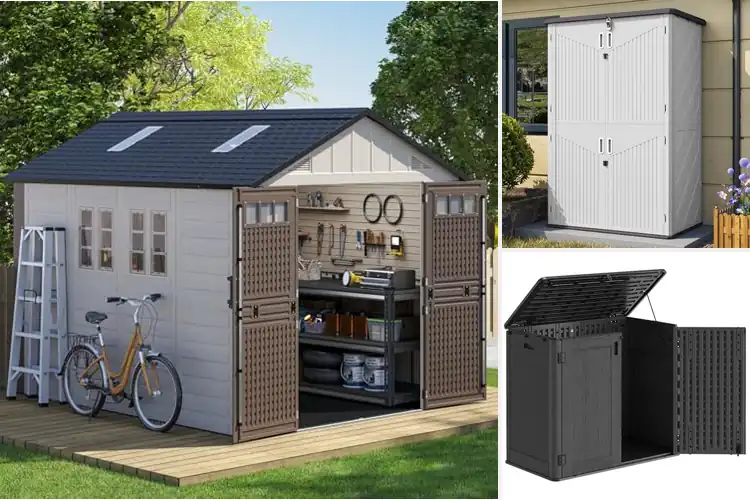 Detailed view of Best Four Door Resin Sheds