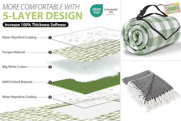 Detailed view of Best Outdoor Blankets: 10 Cozy, Waterproof Picks